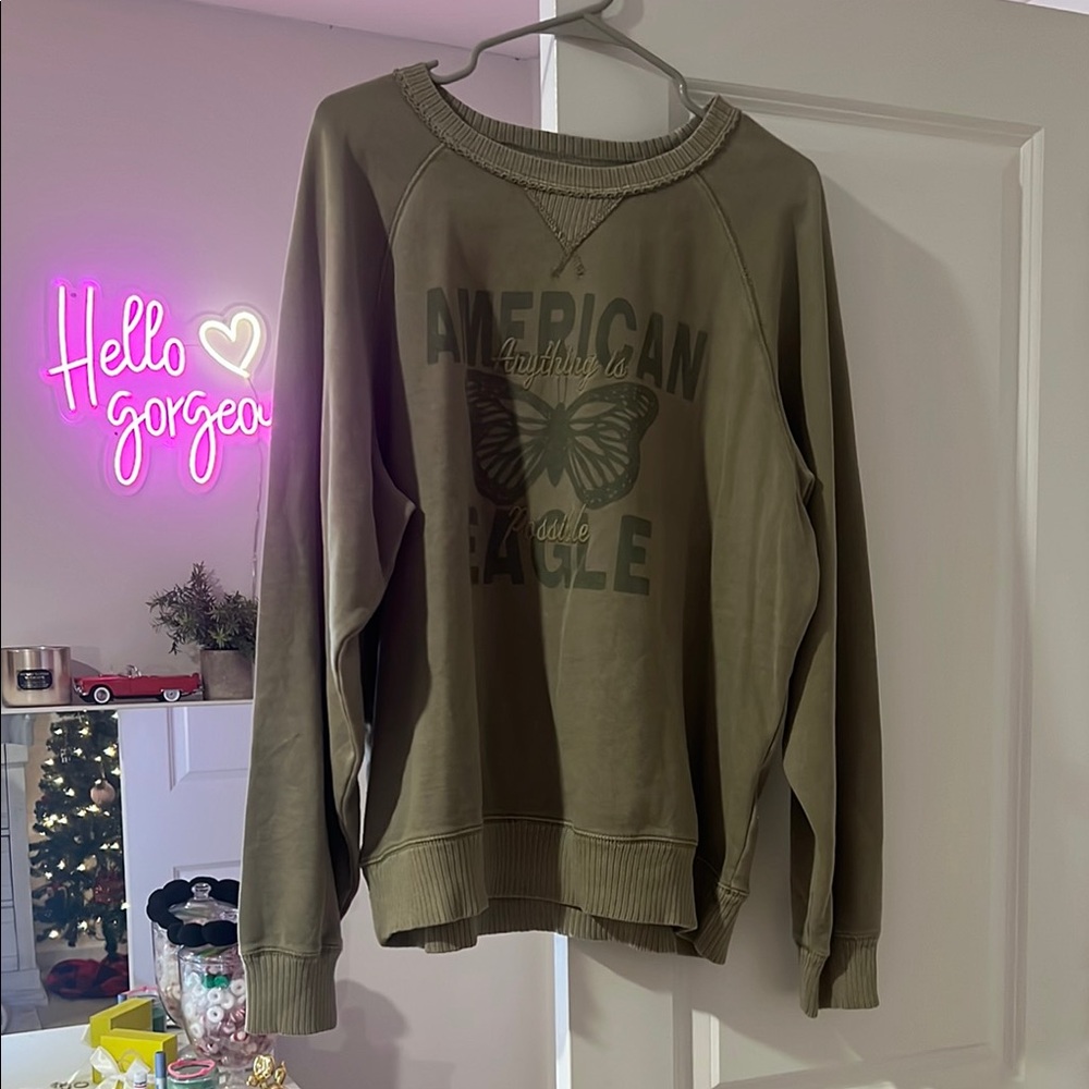 American Eagle Olive Green Sweatshirt